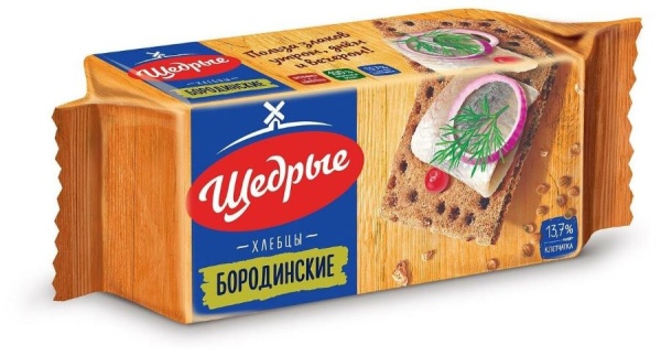 Хлебцы Щедрые 100гр Бородинские 1/24