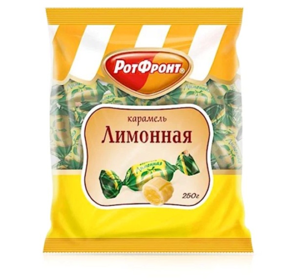 Лимонная 250гр карамель 1/10 РФ 15мес