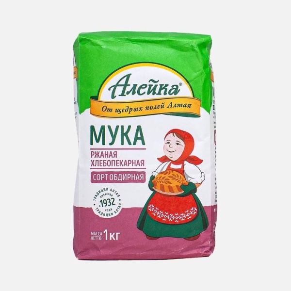 Мука Алейка ржаная 1кг 1/8