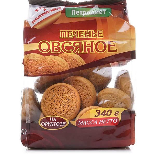 Печенье Петродиет 340гр Овсяное на фруктозе 1/15 