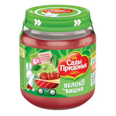 Сады Придонья пюре 120гр Яблоко/вишня 1/12