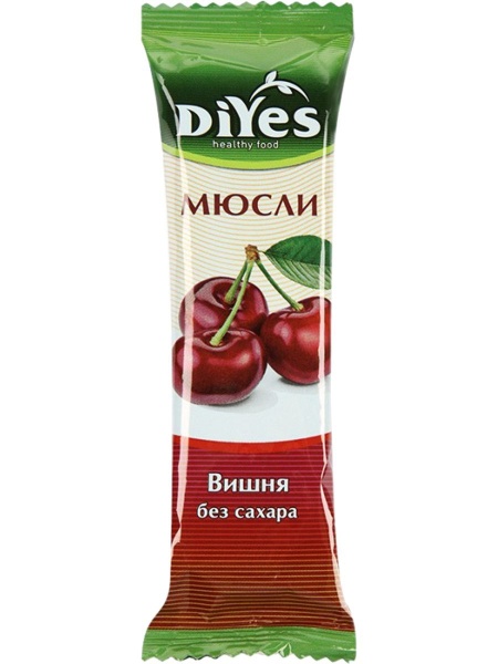 Батончик ДиYes мюсли 25гр Вишня без сахара 1/36
