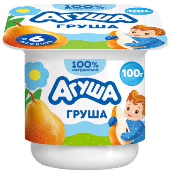 Агуша творог 100гр Груша 1/6