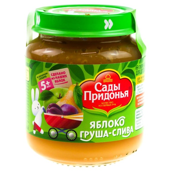 Сады Придонья пюре 120гр Яблоко/груша/слива 1/12