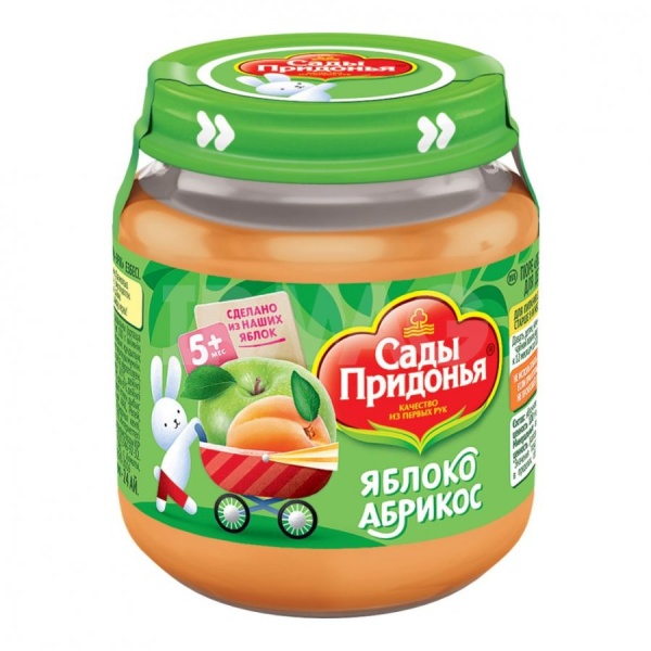 Сады Придонья пюре 120гр Яблоко/абрикос 1/12