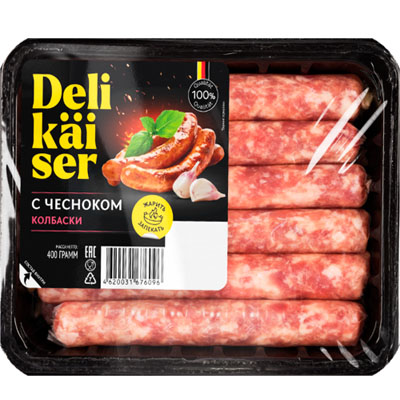 Чесночная п/к в/у 400гр Деликайзер 1/8