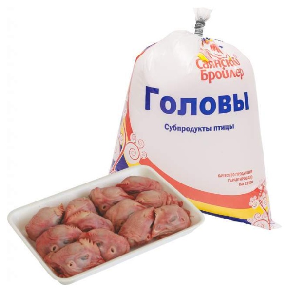 Головы куриные вес пакет 1/10 Саянский Бройлер 