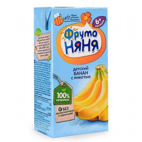 Фрутоняня сок 200мл Банан с мякотью 1/18 