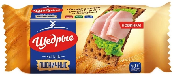 Хлебцы Щедрые 100гр Пшеничные 1/24