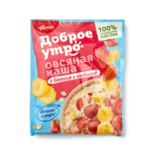 Каша Увелка овсяная с бананом и клубникой 40гр ш/б 1/20  680