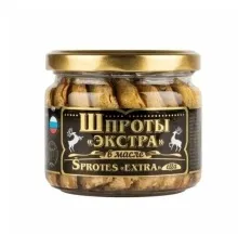 Шпроты 270гр Вкусные Консервы Экстра ГОСТ СТЕКЛО 1/12 
