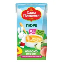 Сады Придонья пюре 125гр Яблоко/персик т/уп 1/27 