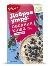 Каша Увелка Доброе Утро овсяная с черникой 200гр 1/6      771