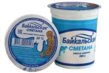 Сметана 20% 200гр стакан 1/10 Янта 