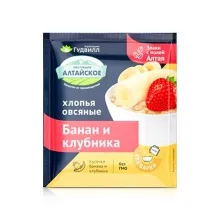 Хлопья Гудвилл БП 35гр овсяные с бананом и клубникой 1/17  