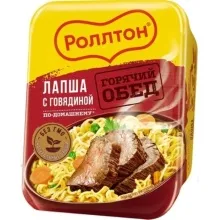 Роллтон лапша по-домашнему 90гр тарелка говядина 1/24