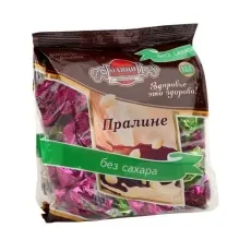 Конфеты Голицин на фруктозе 180гр Пралине горькое с орехом  1/18 