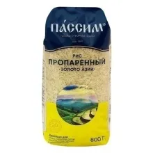 Рис пропаренный Пассим Золото Азии 800г 1/12    Ж15