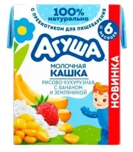 Агуша каша Вставайка 0,2 рисово-кукурузная банан/земляника  2,0% т/п 1/18 