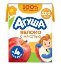 Агуша сок 0,2л Яблоко с мякотью 1/18  