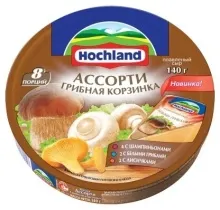 Хохланд 140гр Ассорти Грибная корзинка круг сыр 1/10