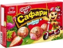 Чоко-Бой 39гр Сафари печенье Йогурт и клубника 1/30 