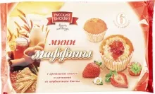 Мини-маффины 200гр Клубнич.начин.сливки  Русский бисквит 1/16
