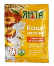 Каша овсяная со слив.Персик м/п Янта  41гр 1/25