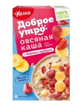 Каша Увелка Доброе Утро овсяная банан с клубникой 200гр 1/6   782