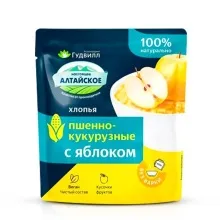Хлопья Гудвилл БП 40гр пшенно-кукурузные с яблоком 1/17   19