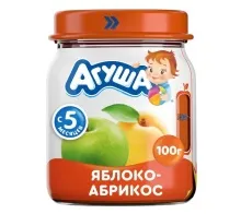 Агуша пюре 100гр Яблоко/абрикос ст/б 1/12  360сут.