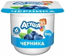 Агуша творог 100гр Черника 1/6 