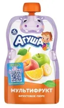 Агуша Я сам пюре 90гр Мультифрукт пауч-пак 1/10