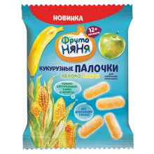 Фрутоняня Палочки кукурузные 20гр ябл/банан 1/9