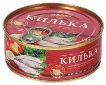 Килька в т/с 240гр Балтийская нераздел.ОБЖАРЕННАЯ За Родину ключ  1/24 1/18