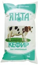 Кефир обезж. Любимая Чашка 0,9кг п/пак Янта 1/15 АКЦИЯ 10сут.  М 