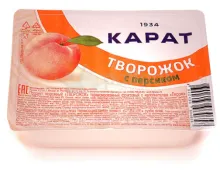 Карат 230гр творожок 9% с персиком 1/8