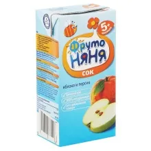 Фрутоняня сок 200мл Яблоко/персик с мякотью 1/18 