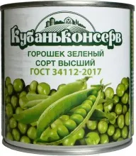 Зел.горошек Кубаньконсерв 400гр ж/б 1/12