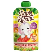 Дары Кубани пюре 90гр Ябл/банан клубника д/п 1/12