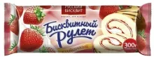 Рулет 300гр Клубничный Русск.бисквит 1/10