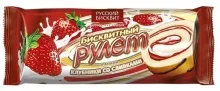 Рулет 175гр Клубника со сливками Русск.бисквит 1/14