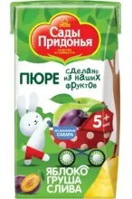 Сады Придонья пюре 125гр Яблоко/груша/слива т/уп 1/18