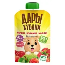 Дары Кубани пюре 90гр Ябл/клубника/малина д/п 1/12
