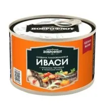 Сардина Иваси т/о с овощным гарниром в т/с  245гр 1/24 Доброфлот   2 года К808  