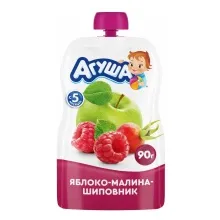 Агуша Я сам пюре 90гр Яблоко/малина/шиповник пауч-пак 1/10