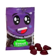 Мармелад жевательный Петродиет Живые фрукты черная смородина 50гр 1/10  
