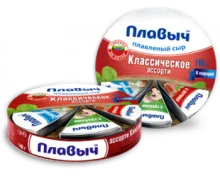 Сыр плавленный 140гр круг Ассорти Классическое Плавыч 1/16