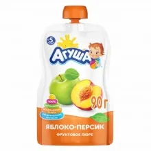 Агуша Я сам пюре 90гр Яблоко/персик п/п 1/10