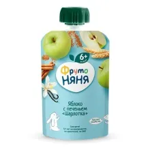 Фрутоняня пюре 90гр Яблоко с Печеньем ШАРЛОТКА 1/12 